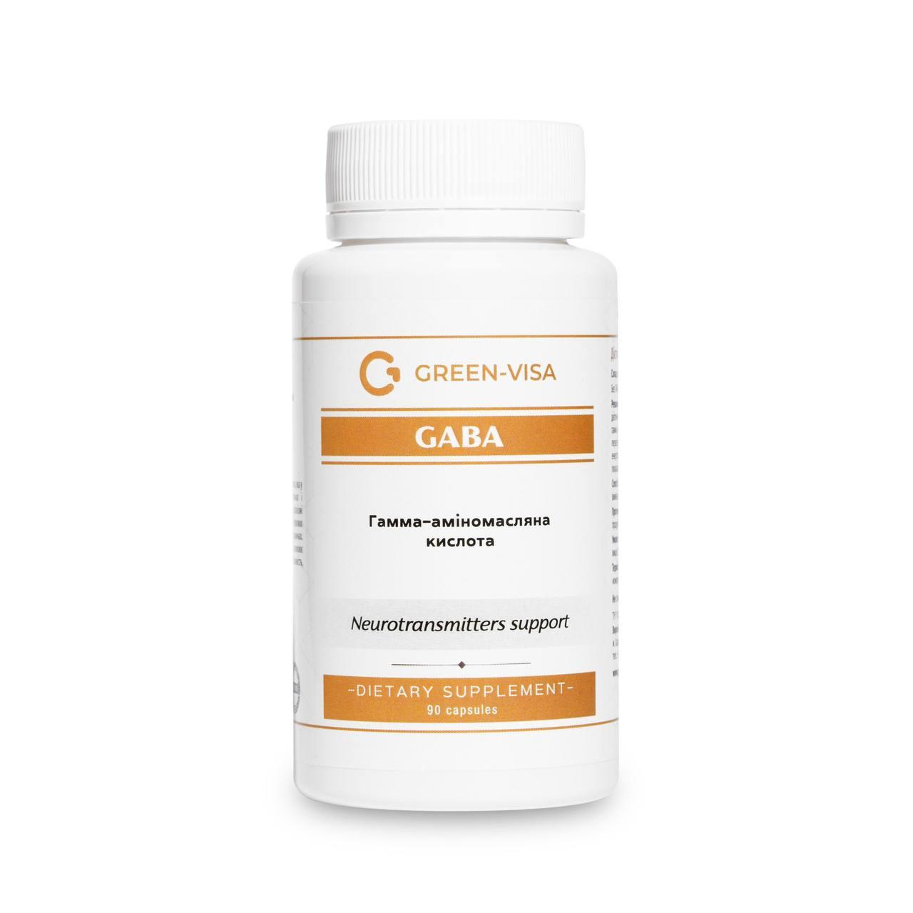 6239149965_gamk-gaba-90 ГАМК (GABA), 90 капсул, Green Visa - Зображення 1