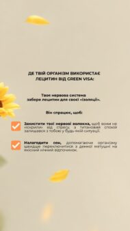 Лецитин соняшниковий Грін Віза — комплекс фосфоліпідів для підтримки печінки та нервової системи (90 капсул) - Зображення 8