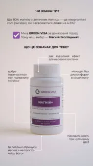 Магній+ (Magnesium+), 90 капсул, Green Visa - Зображення 2
