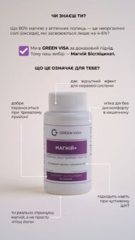 Магній+ (Magnesium+), 90 капсул, Green Visa - Зображення 2