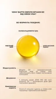 Вітамін D3 (Vitamin D3), 120 капсул, Green Visa - Зображення 6