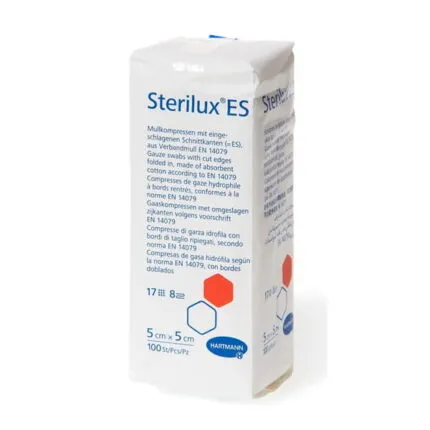 Марлеві серветки Sterilux® ES 5см х 5см, нестерильні 100шт. в уп.