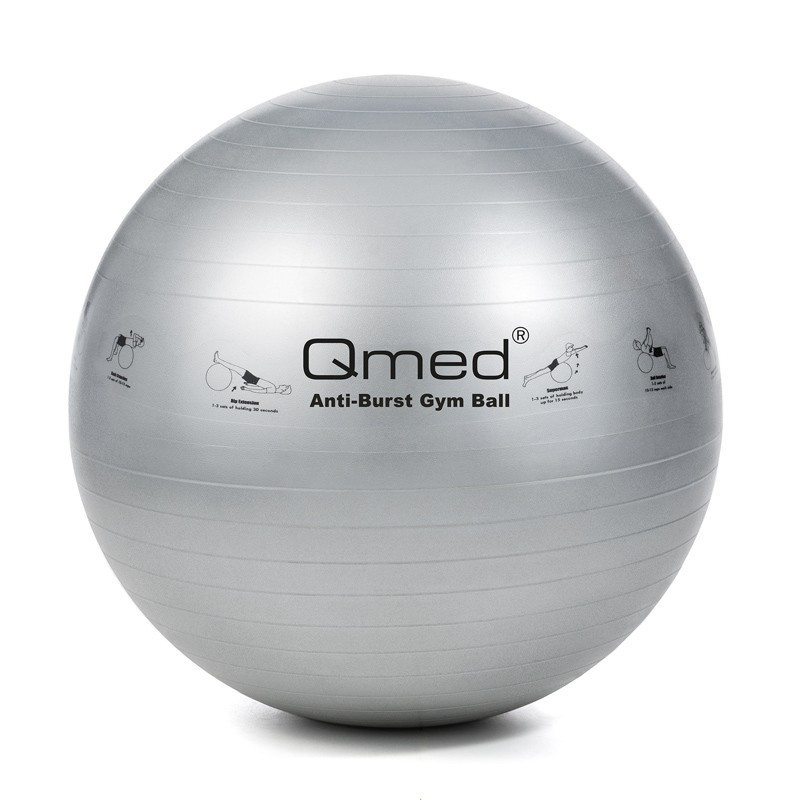 1902369732_fitbol-qmed Фітбол - Qmed ABS Gym Ball 85 см. Гімнастичний м'яч для фітнесу. Сірий - Зображення 1