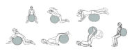 Qmed ABS Gym Ball Peanut, Фітбол арахіс, гімнастичний м'яч для фітнесу і реабілітації - Зображення 2