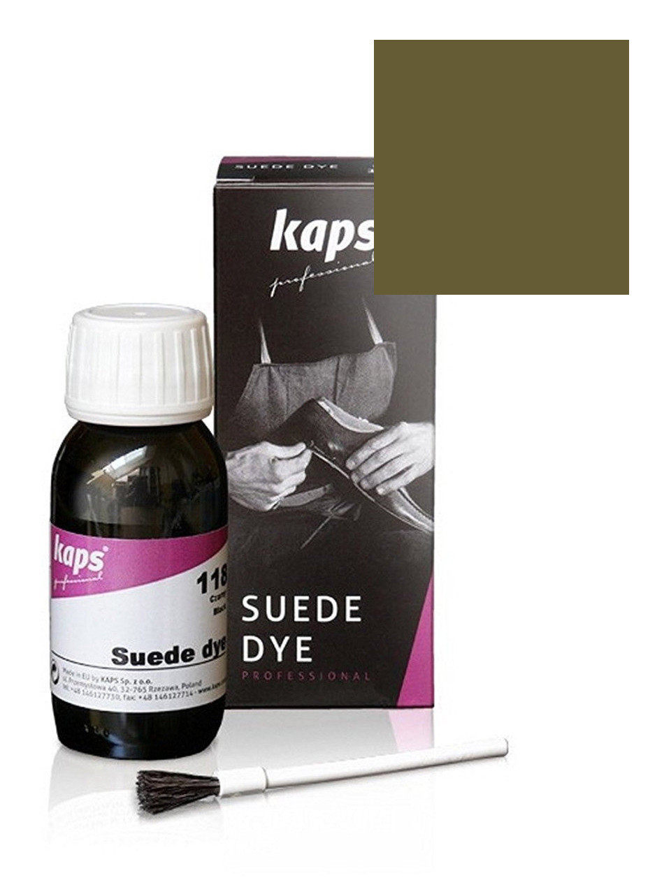 7566619354_farba-dlya-zamshi Фарба для замші та нубука Kaps Suede Dye 50 ml 134 Оливково-зелений - Зображення 1