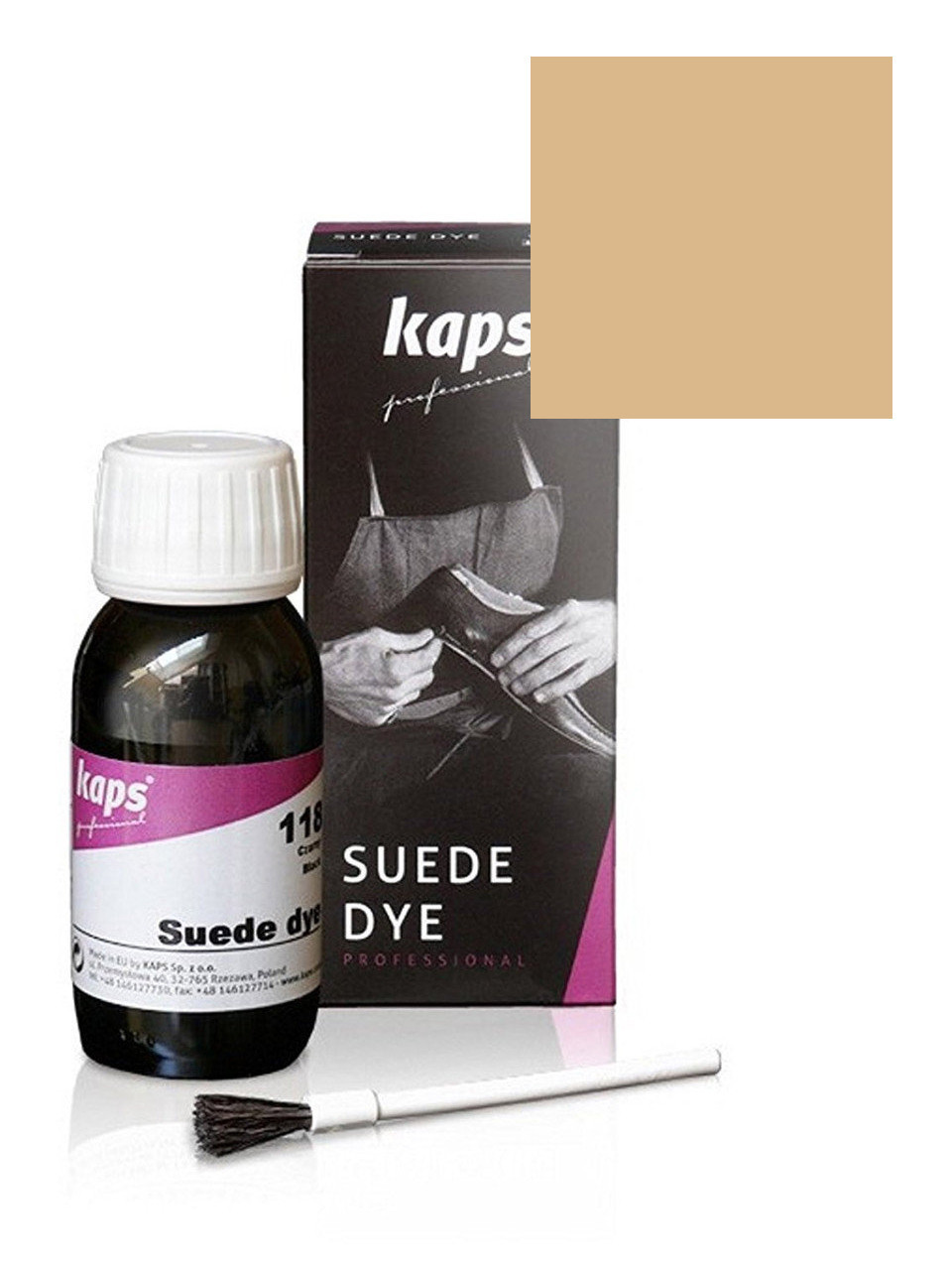 7566619539_farba-dlya-zamshi Фарба для замші та нубука Kaps Suede Dye 50 ml 130 Бежевий - Зображення 1