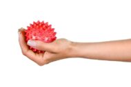 Масажний м'яч з шипами Qmed Massage Balls 9 см, червоний - Зображення 2