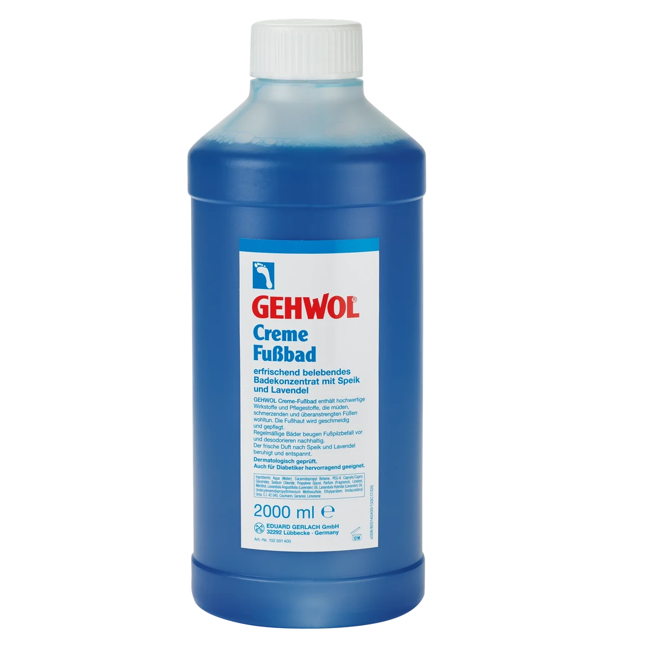 7566626205_krem-vanna-dlya-nig Крем-ванна для ніг "Лаванда" Gehwol Creme Fussbad 2000 мл - Зображення 1