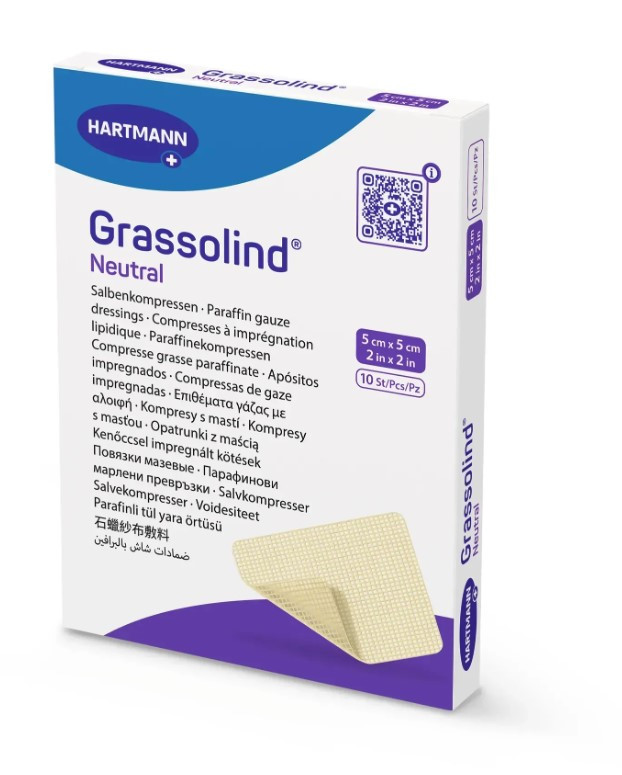 7609614407_povyazka-atravmatichna-mazeva Пов'язка атравматична мазева Grassolind Neutral 5 х 5 см 1 шт - Зображення 1