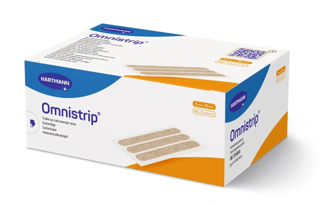 7609615193_smuzhki-dlya-zvedennya Смужки для зведення країв ран Omnistrip 3 х 76мм 5 смужок - Зображення 1