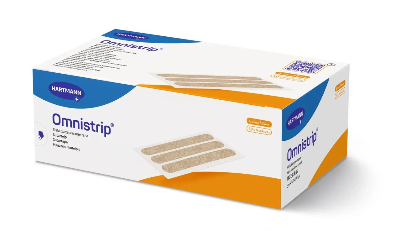 7609615198_smuzhki-dlya-zvedennya Смужки для зведення країв ран Omnistrip 6 х 38мм 6 смужок - Зображення 1