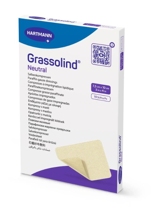 7609615836_povyazka-atravmatichna-mazeva Пов'язка атравматична мазева Grassolind Neutral 7,5 Х 10 см 1 шт - Зображення 1