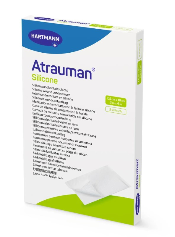 7609624403_povyazka-atravmatichna-atrauman Пов'язка атравматична Atrauman Silicone 7.5x10 см 1 шт - Зображення 1