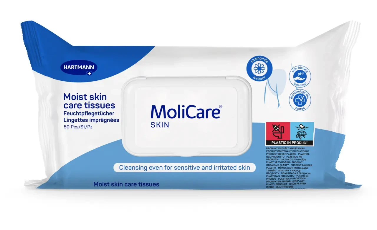 7609624793_vologi-servetki-dlya Вологі серветки для догляду за шкірою MoliCare Skin, 50 шт - Зображення 1