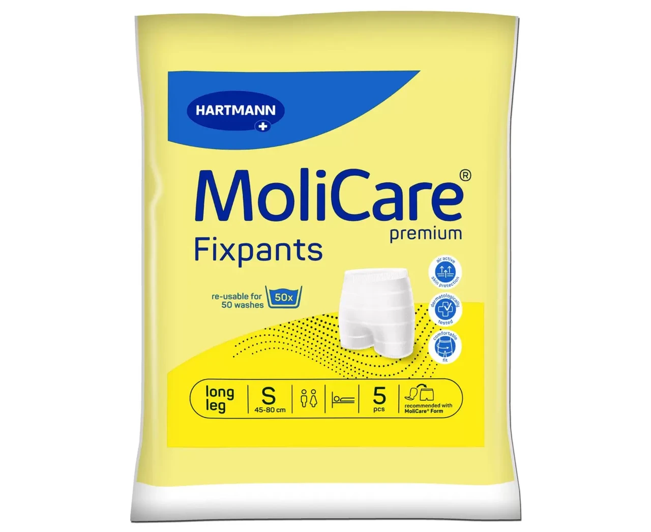7609631278_elastichni-shtantsi-dlya Еластичні штанці для фіксації прокладок molicare premium fixpants подовжені 5 шт S - Зображення 1