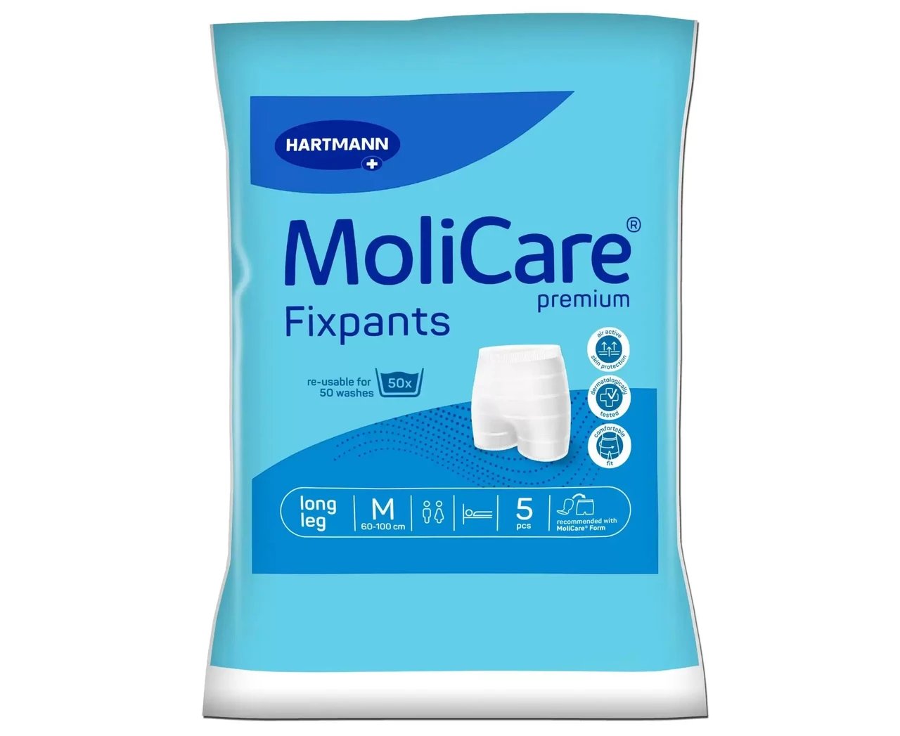 7609631281_elastichni-shtantsi-dlya Еластичні штанці для фіксації прокладок molicare premium fixpants подовжені 5шт M - Зображення 1