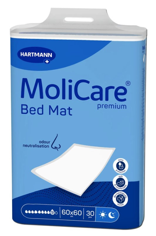 7609632817_pelyushka-molicare-premium Пелюшка MoliCare® Premium Bed Mat поглинаюча з суперабсорбентом 60x60 см 30шт/пак 9 крапель - Зображення 1