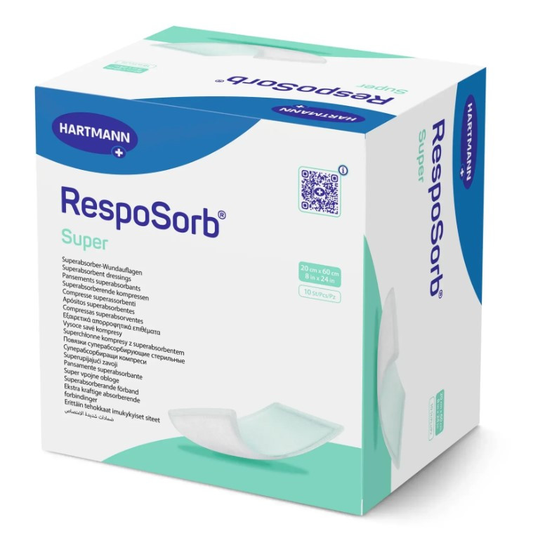 7609633893_cuperabsorbuyucha-povyazka-resposorb Cуперабсорбуюча пов'язка RespoSorb® Super / Респосорб Супер 20см х 60см 1 шт - Зображення 1