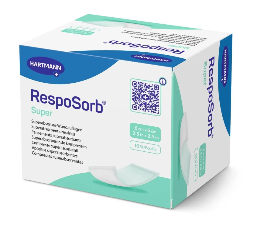 7609633898_cuperabsorbuyucha-povyazka-resposorb Cуперабсорбуюча пов'язка RespoSorb® Super / Респосорб Супер 6см x 6см 1 шт - Зображення 1