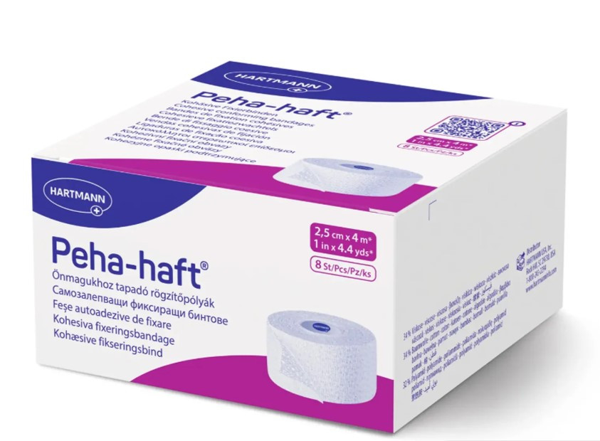 7609638492_binti-peha-haft-25sm Бинти Peha-Haft 2.5см х 4м - для фіксації пов'язок усіх видів - Зображення 1