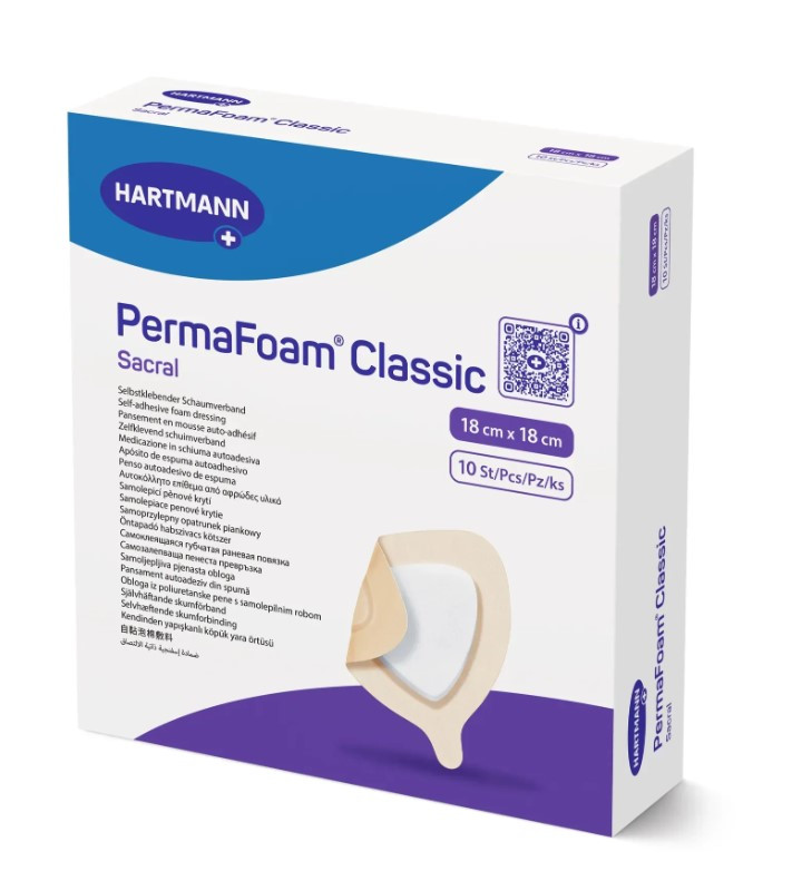 7609644550_samokleyucha-gubchasta-povyazka Самоклеюча губчаста пов'язка PermaFoam® Classic Sacral 18см x 18см - Зображення 1