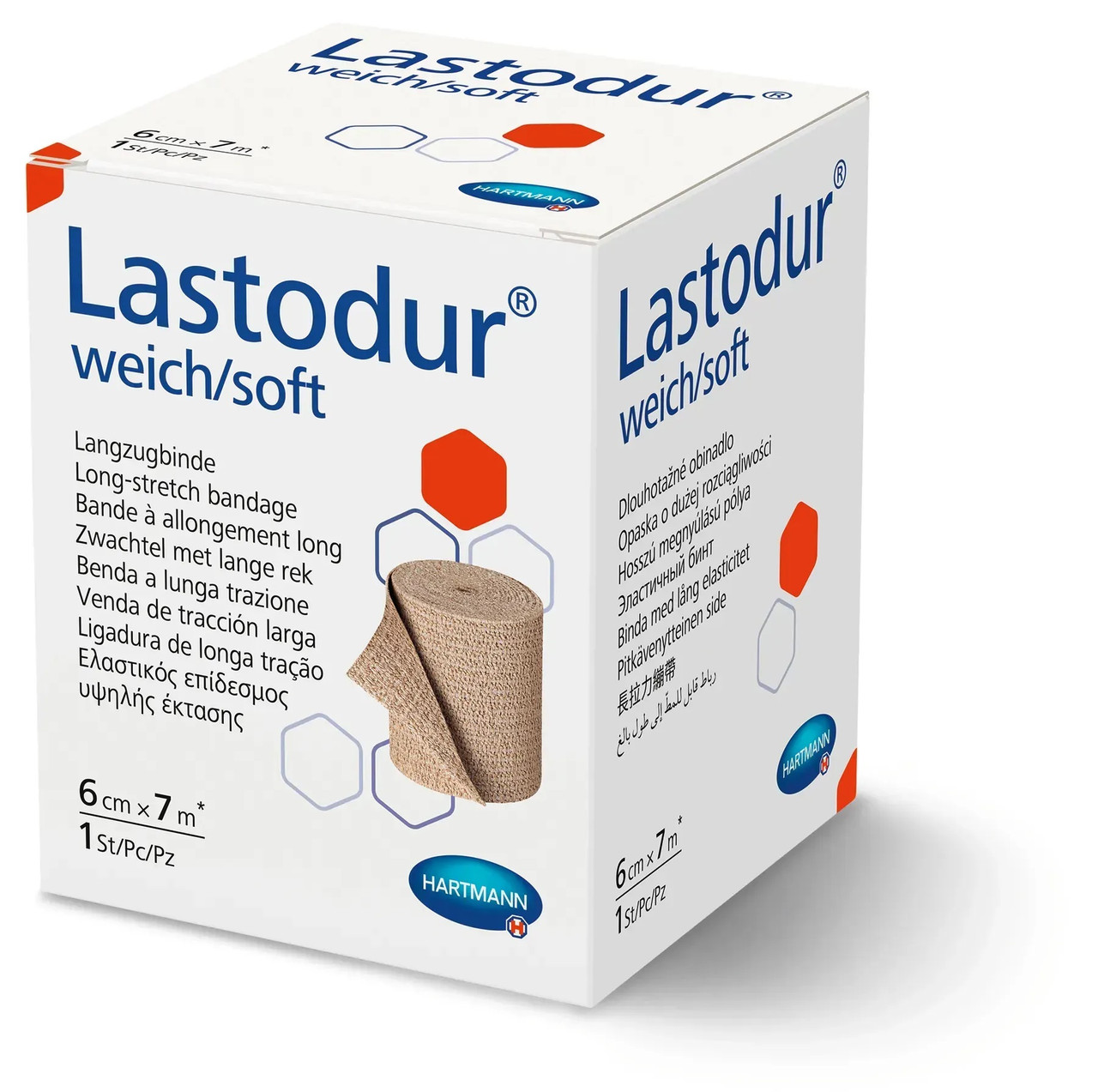 7666905692_kompresijnij-elastichnij-bint Компресійний еластичний бинт Lastodur® soft, 6 × 7 м, еластичність 160% - Зображення 1